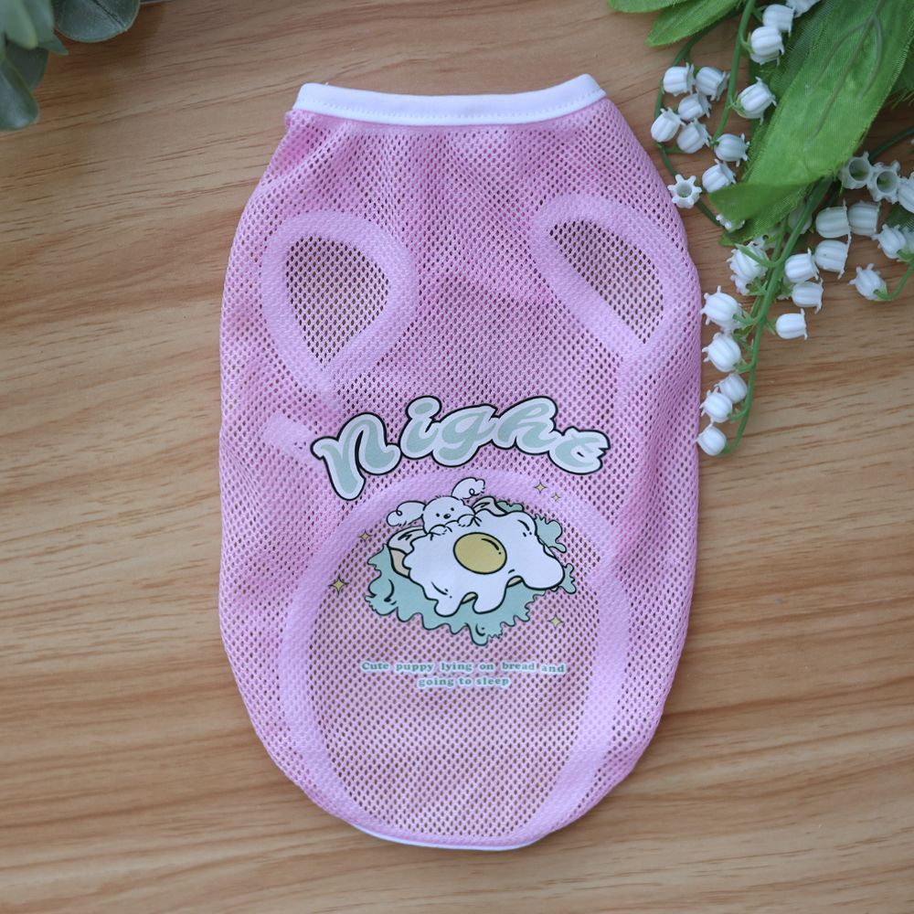 Spring And Summer Grid Pet Cute Cartoon Printed Vest - Pimmbi