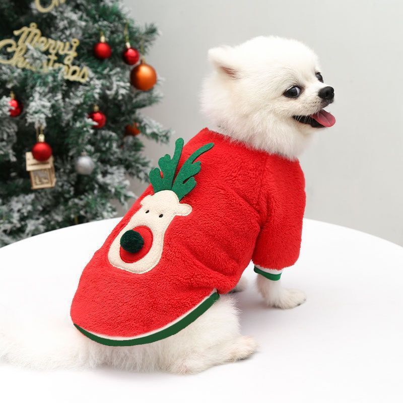 Pet Plus Velvet Christmas Print Sweater - Pimmbi