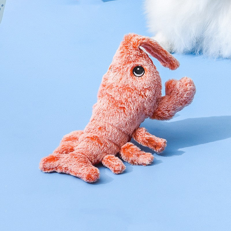 Pet Toys Electric Jumping Shrimp USB Charging Simulation Lobster Funny Cat Plush Pets Toy - Pimmbi