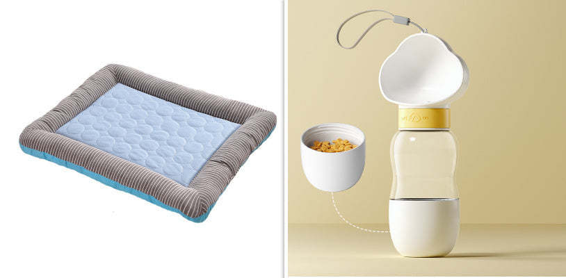 Pet Cooling Pad Bed For Dogs Cats Puppy Kitten Cool Mat Pet Blanket Ice Silk Material Soft For Summer Sleeping  Blue Breathable - Pimmbi