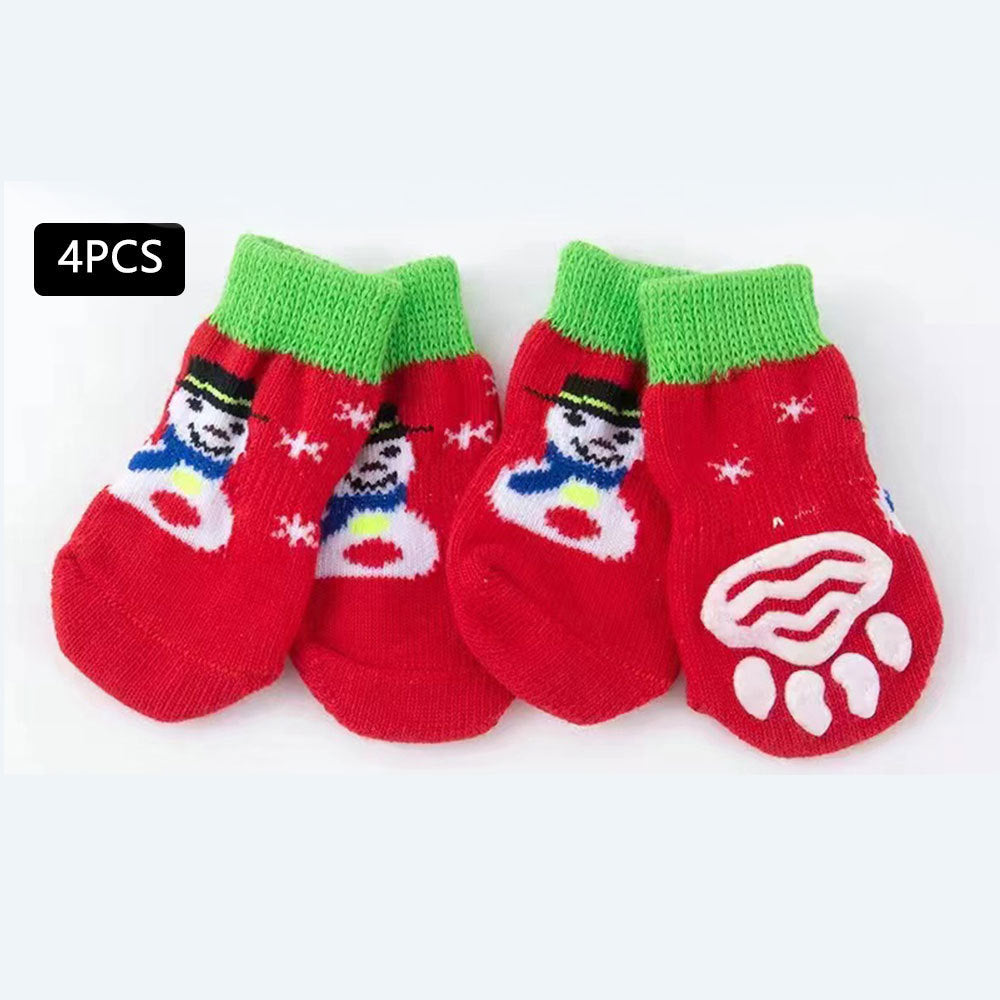 Christmas Pet Dog Socks Santa Claus Elk - Pimmbi