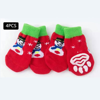 Christmas Pet Dog Socks Santa Claus Elk - Pimmbi
