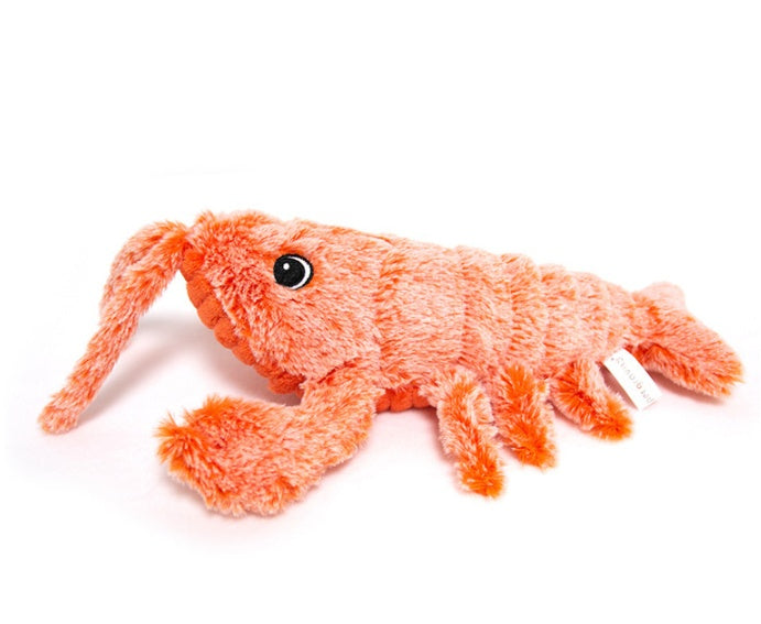 Pet Toys Electric Jumping Shrimp USB Charging Simulation Lobster Funny Cat Plush Pets Toy - Pimmbi
