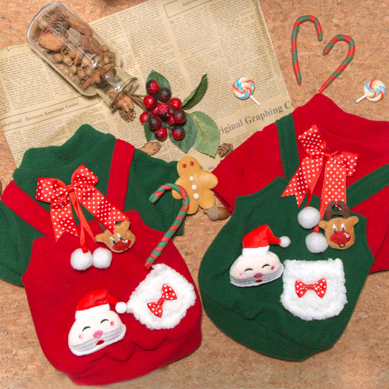 Pet Clothes Christmas Plus Velvet Sweater For Small And Medium-sized Dogs In Winter - Pimmbi