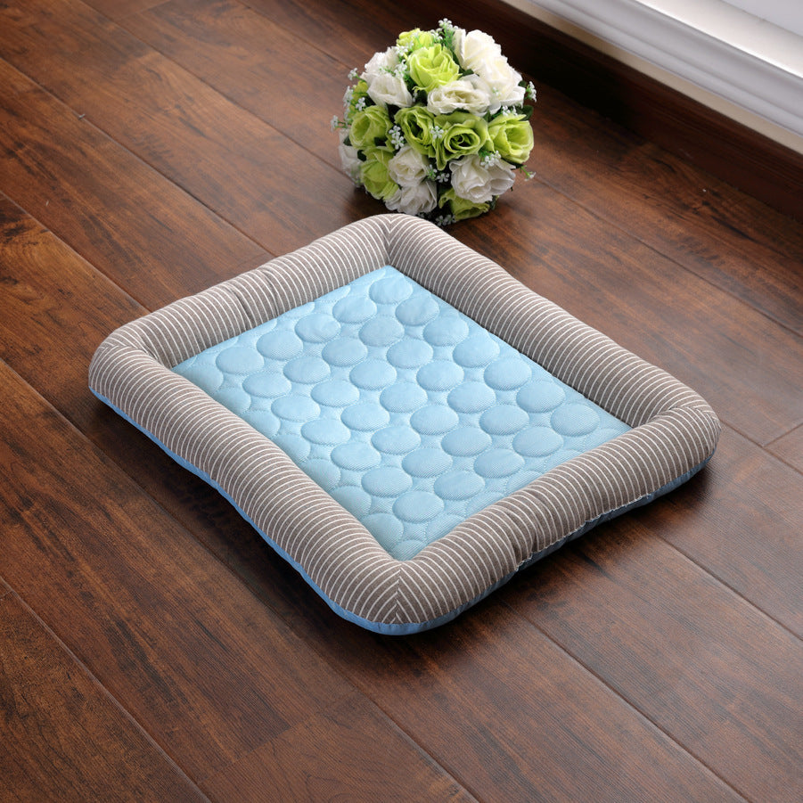 Pet Cooling Pad Bed For Dogs Cats Puppy Kitten Cool Mat Pet Blanket Ice Silk Material Soft For Summer Sleeping  Blue Breathable - Pimmbi