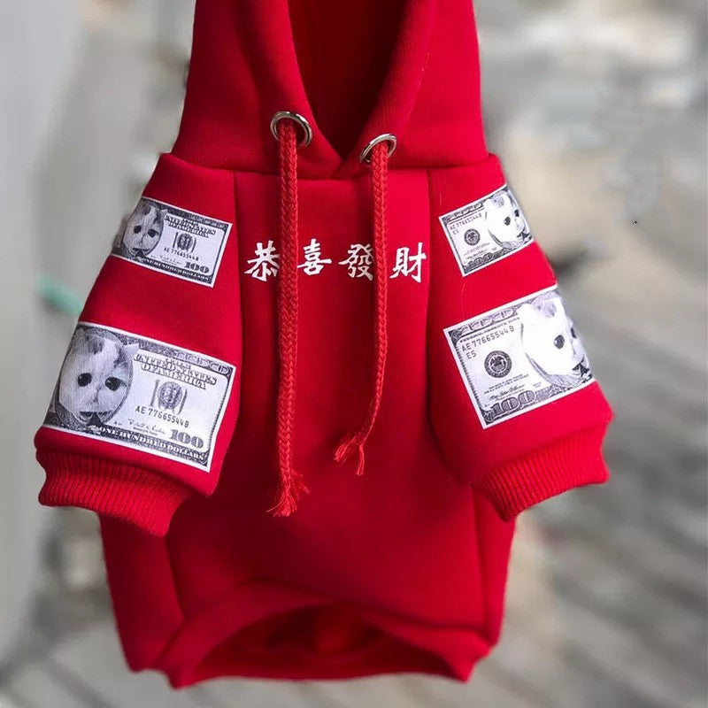 Pet Cat Dog Clothing Pure Cotton Plus Fleece Sweater - Pimmbi