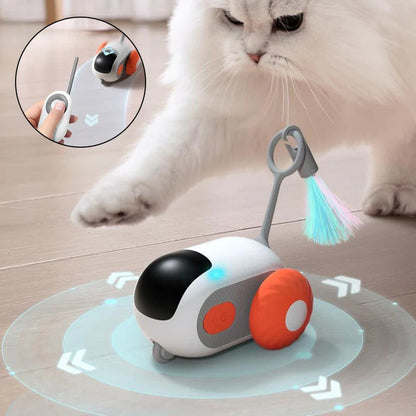 Remote Control Interactive Cat Car Toy USB Charging Chasing Automatic Self-moving Remote Smart Control Car Interactive Cat Toy Pet Products - Pimmbi