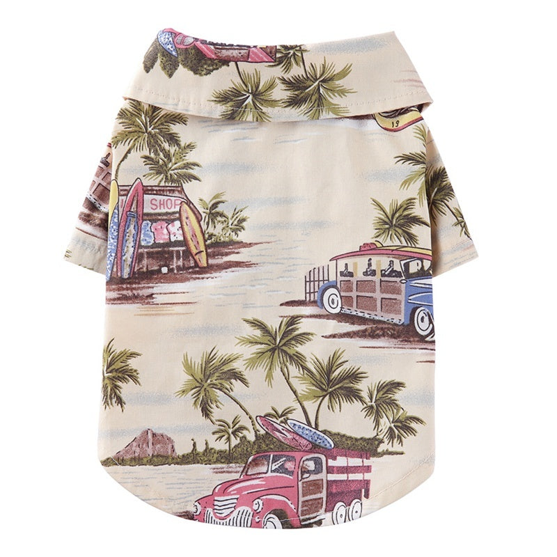 Hawaiian dog style shirt clothes - Pimmbi