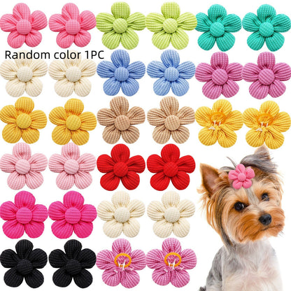 Pet Headdress Flower Spring Flower Solid Color Headdress Flower Dog Cat Accessories - Pimmbi