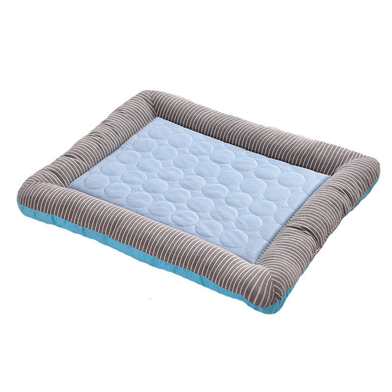 Pet Cooling Pad Bed For Dogs Cats Puppy Kitten Cool Mat Pet Blanket Ice Silk Material Soft For Summer Sleeping  Blue Breathable - Pimmbi