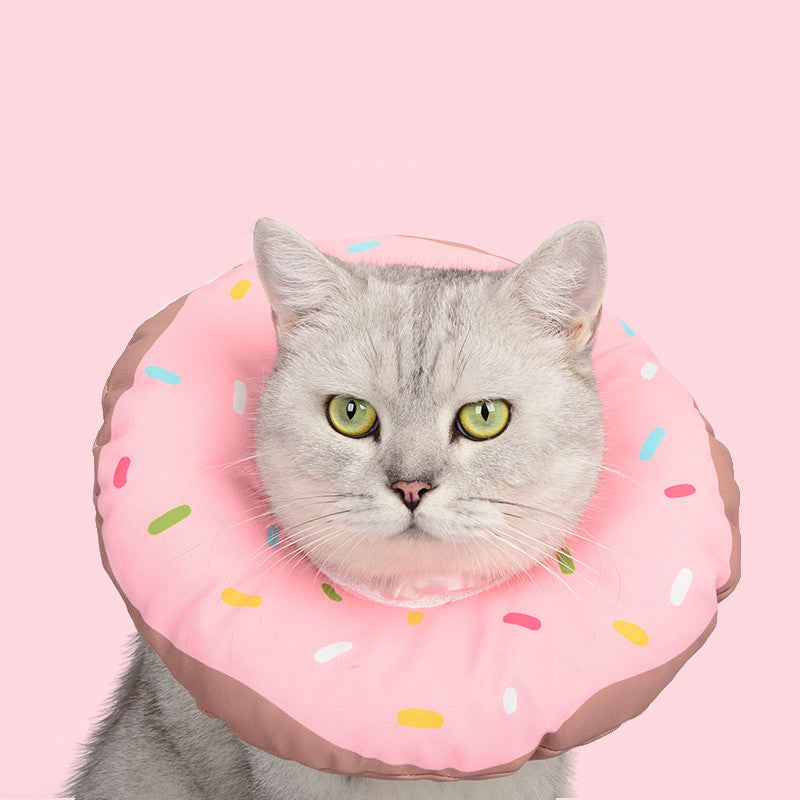 Cat Headgear Anti-lick And Bite Waterproof Soft Cloth Elizabethan Ring Sterilization Pet Collar - Pimmbi
