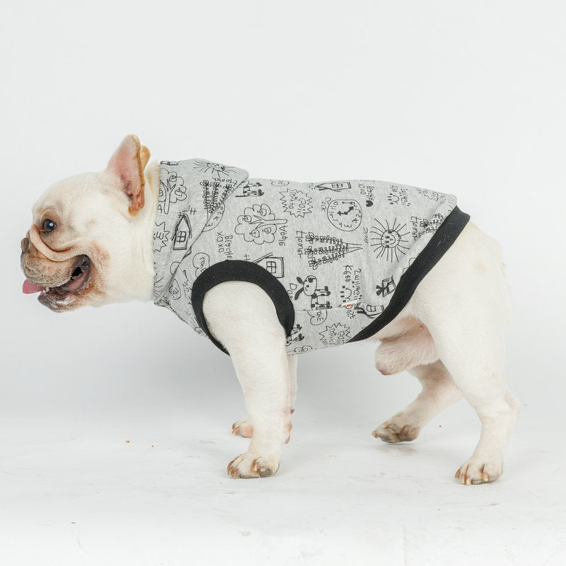 Cartoon Hooded Short-sleeved Sweater Casual Cartoon Vest - Pimmbi