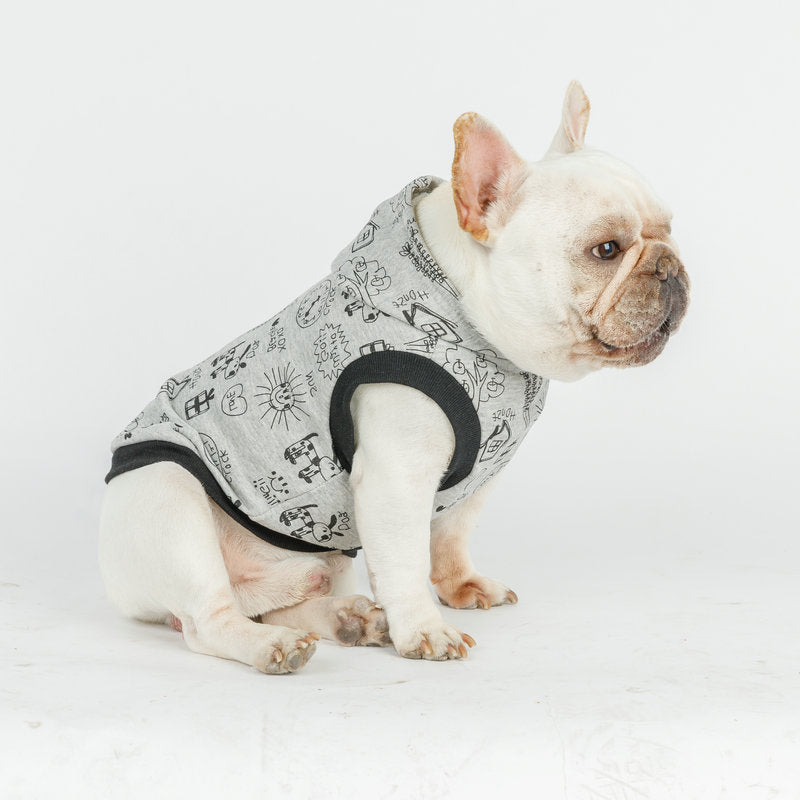 Cartoon Hooded Short-sleeved Sweater Casual Cartoon Vest - Pimmbi