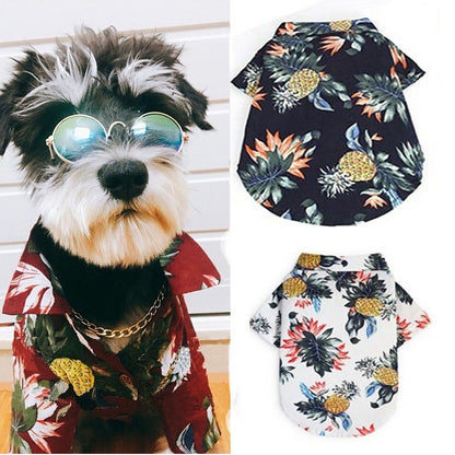 Hawaiian dog style shirt clothes - Pimmbi