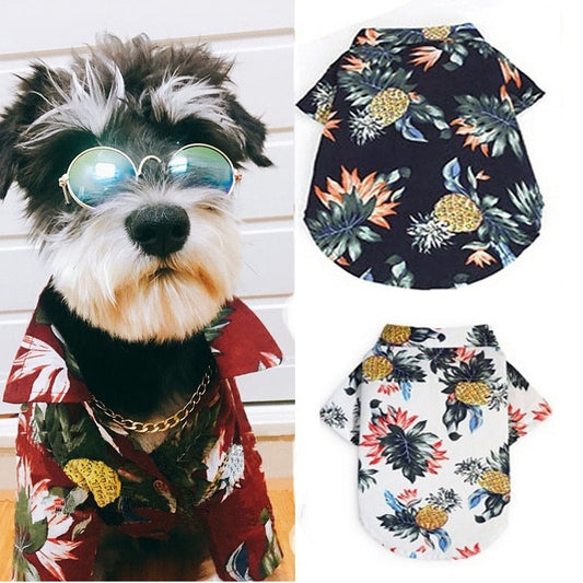 Hawaiian dog style shirt clothes - Pimmbi