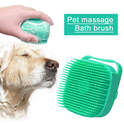 Pet Dog Shampoo Massager Brush Cat Massage Comb Grooming Scrubber Shower Brush For Bathing Short Hair Soft Silicone Brushes - Pimmbi