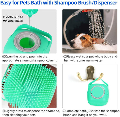 Pet Dog Shampoo Massager Brush Cat Massage Comb Grooming Scrubber Shower Brush For Bathing Short Hair Soft Silicone Brushes - Pimmbi