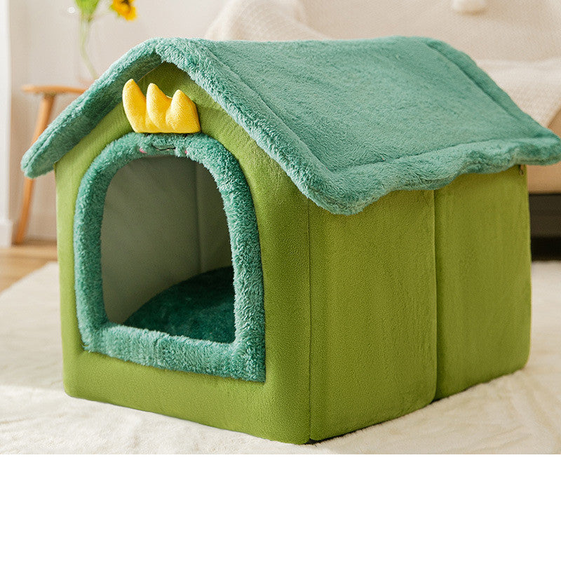 Foldable Dog House Pet Cat Bed Winter Dog Villa Sleep Kennel Removable Nest Warm Enclosed Cave Sofa Pets Supplies - Pimmbi