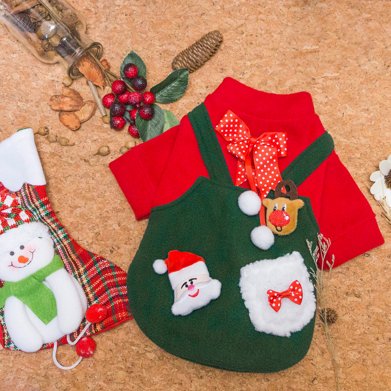 Pet Clothes Christmas Plus Velvet Sweater For Small And Medium-sized Dogs In Winter - Pimmbi