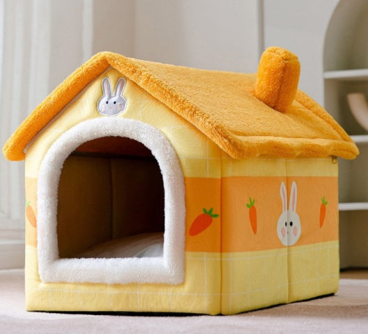 Foldable Dog House Pet Cat Bed Winter Dog Villa Sleep Kennel Removable Nest Warm Enclosed Cave Sofa Pets Supplies - Pimmbi