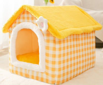 Foldable Dog House Pet Cat Bed Winter Dog Villa Sleep Kennel Removable Nest Warm Enclosed Cave Sofa Pets Supplies - Pimmbi