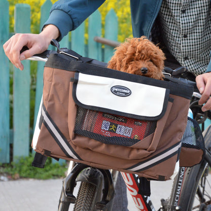Pet Bicycle Carrier Cat Dog Bicycle Bag Bike Removable Basket Handlebar Front Basket Small Cat Dog Carrier - Pimmbi