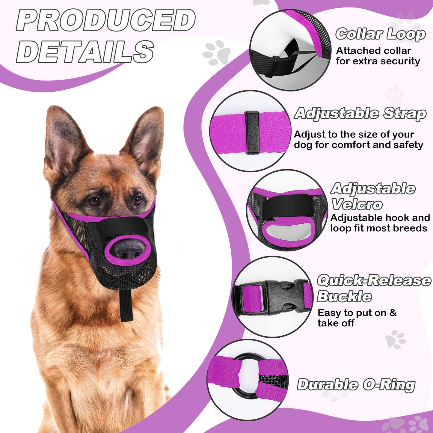 Pet Dog Muzzle Mask To Prevent It From Eating Randomly, Barking, And Biting. It's A Special Muzzle That Is Breathable And Has A Mesh Design - Pimmbi