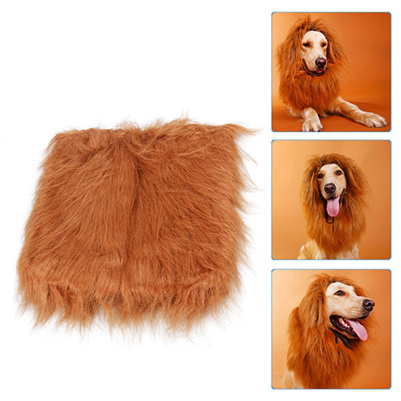 Cute Pet Cosplay Clothes Transfiguration Costume Lion Mane Winter Warm Wig Cat Large Dog Party Decoration With Ear Pet Apparel - Pimmbi