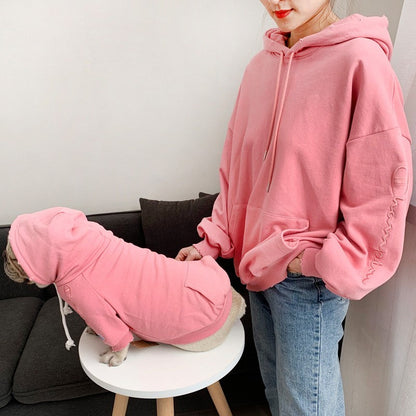 Tide Brand Plus Velvet Three-person Parent-child Dog Costume Male - Pimmbi