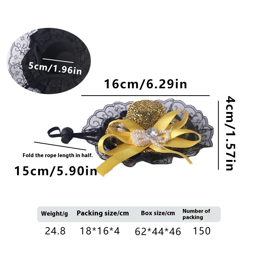 Pet Lace Hat Cat Photo Dress Up Hair Accessories - Pimmbi