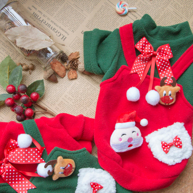 Pet Clothes Christmas Plus Velvet Sweater For Small And Medium-sized Dogs In Winter - Pimmbi