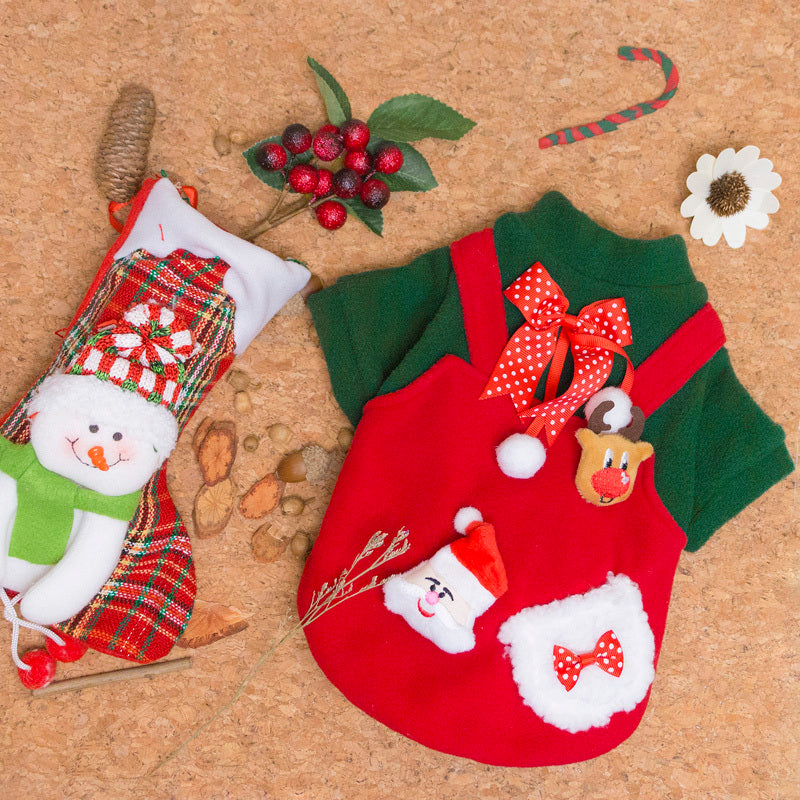 Pet Clothes Christmas Plus Velvet Sweater For Small And Medium-sized Dogs In Winter - Pimmbi