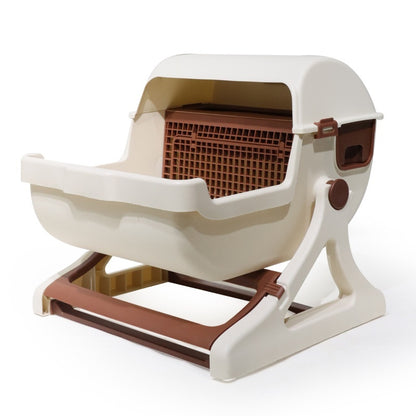 Open Tilting Cat Toilet Extra Large Semi-automatic Litter Box