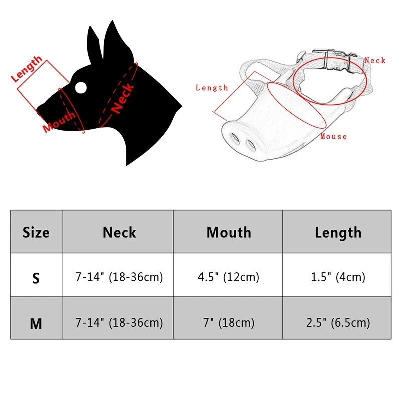 Dog Anti-bite Mouth Cover For Long Mouth Pet Piggy Mouth Cover Anti-bite Pet Training Daily Use Pet Accessories - Pimmbi