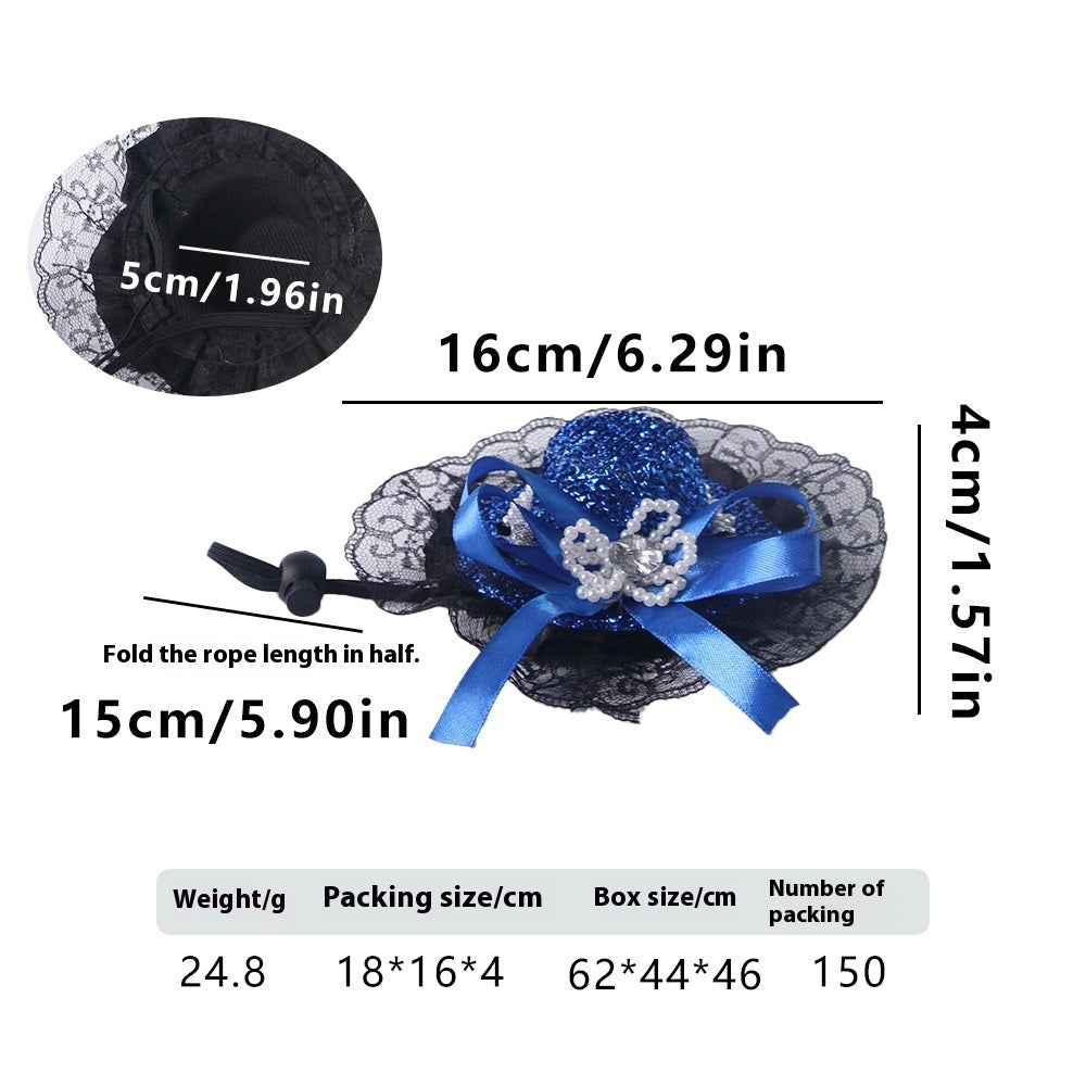 Pet Lace Hat Cat Photo Dress Up Hair Accessories - Pimmbi