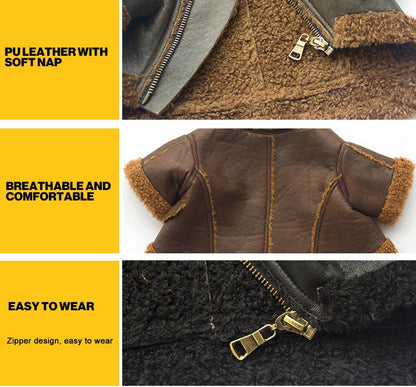 Punk Leather Sweater Dog Autumn And Winter Clothes - Pimmbi