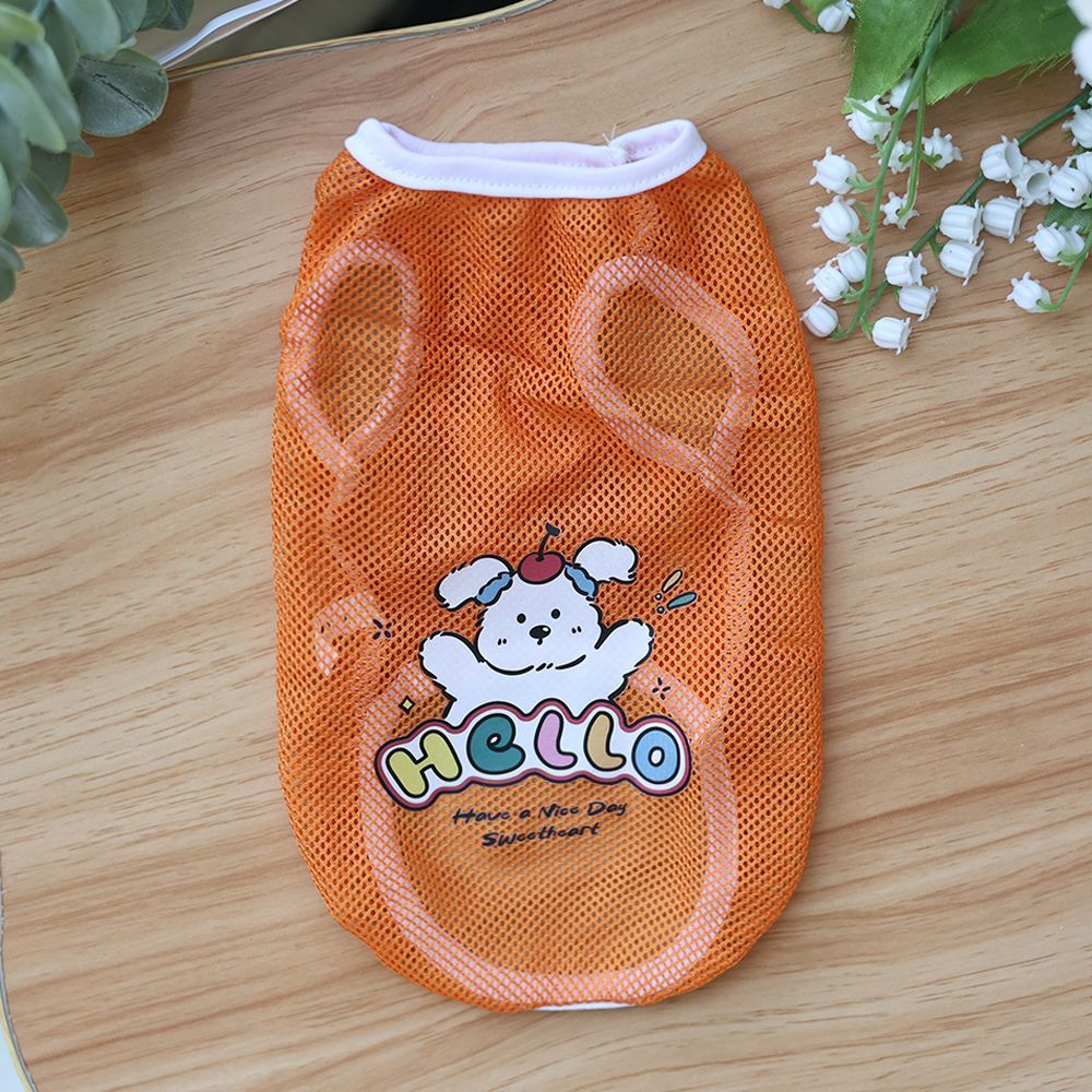 Spring And Summer Grid Pet Cute Cartoon Printed Vest - Pimmbi