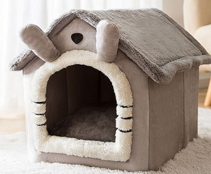 Foldable Dog House Pet Cat Bed Winter Dog Villa Sleep Kennel Removable Nest Warm Enclosed Cave Sofa Pets Supplies - Pimmbi