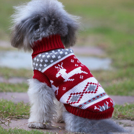Christmas Turtleneck Knitting Sweater Dog Clothing - Pimmbi