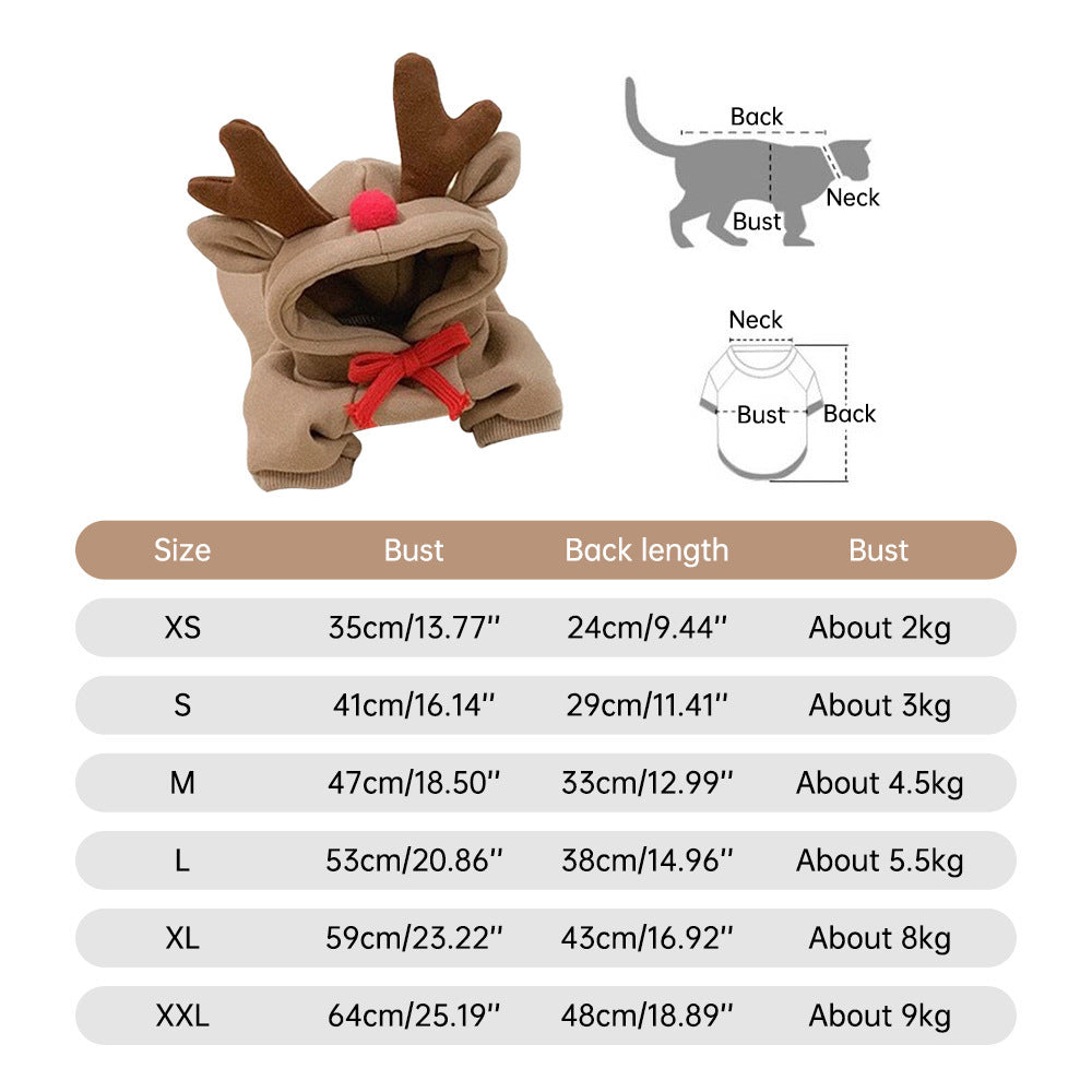 Hooded Sweater Apricot Elk Pet Clothes - Pimmbi