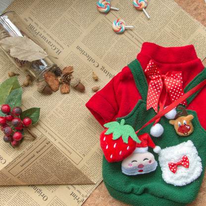 Pet Clothes Christmas Plus Velvet Sweater For Small And Medium-sized Dogs In Winter - Pimmbi