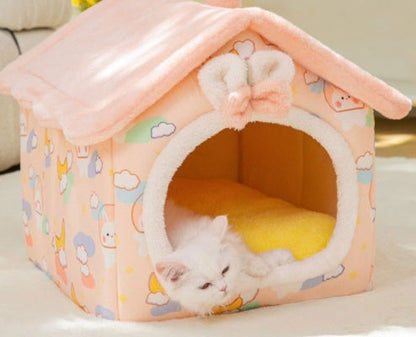 Foldable Dog House Pet Cat Bed Winter Dog Villa Sleep Kennel Removable Nest Warm Enclosed Cave Sofa Pets Supplies - Pimmbi