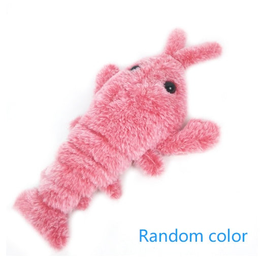 Pet Toys Electric Jumping Shrimp USB Charging Simulation Lobster Funny Cat Plush Pets Toy - Pimmbi