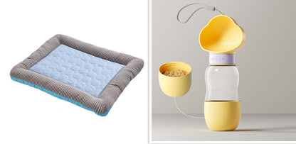 Pet Cooling Pad Bed For Dogs Cats Puppy Kitten Cool Mat Pet Blanket Ice Silk Material Soft For Summer Sleeping  Blue Breathable - Pimmbi