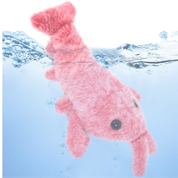 Pet Toys Electric Jumping Shrimp USB Charging Simulation Lobster Funny Cat Plush Pets Toy - Pimmbi
