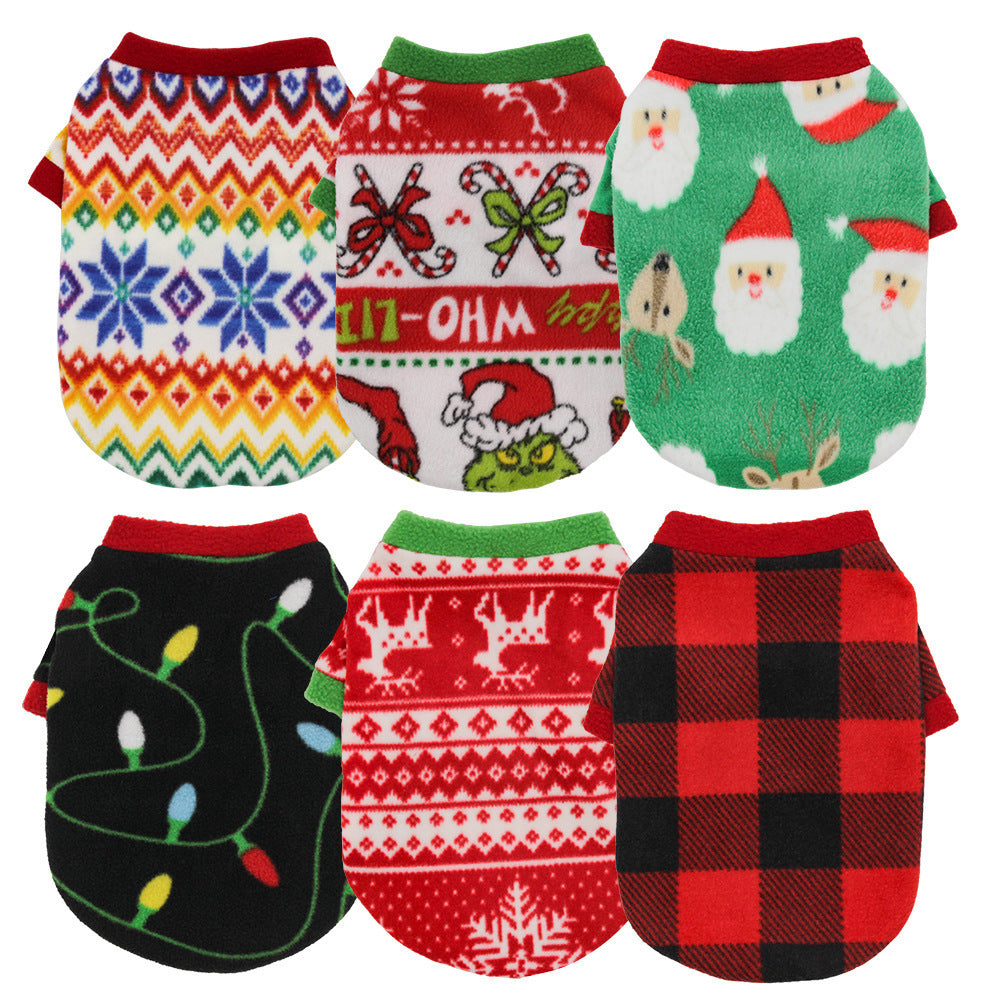 Christmas Dog Clothes Warm Fleece - Pimmbi