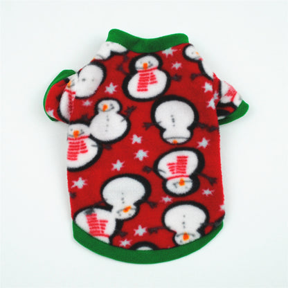 Dog Christmas Clothing Optional Classic Pattern Christmas Hat Ginger Cake Autumn And Winter Pullover Fluffy Jacket Warm Hoodie - Pimmbi