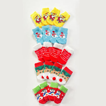 Christmas Pet Dog Socks Santa Claus Elk - Pimmbi