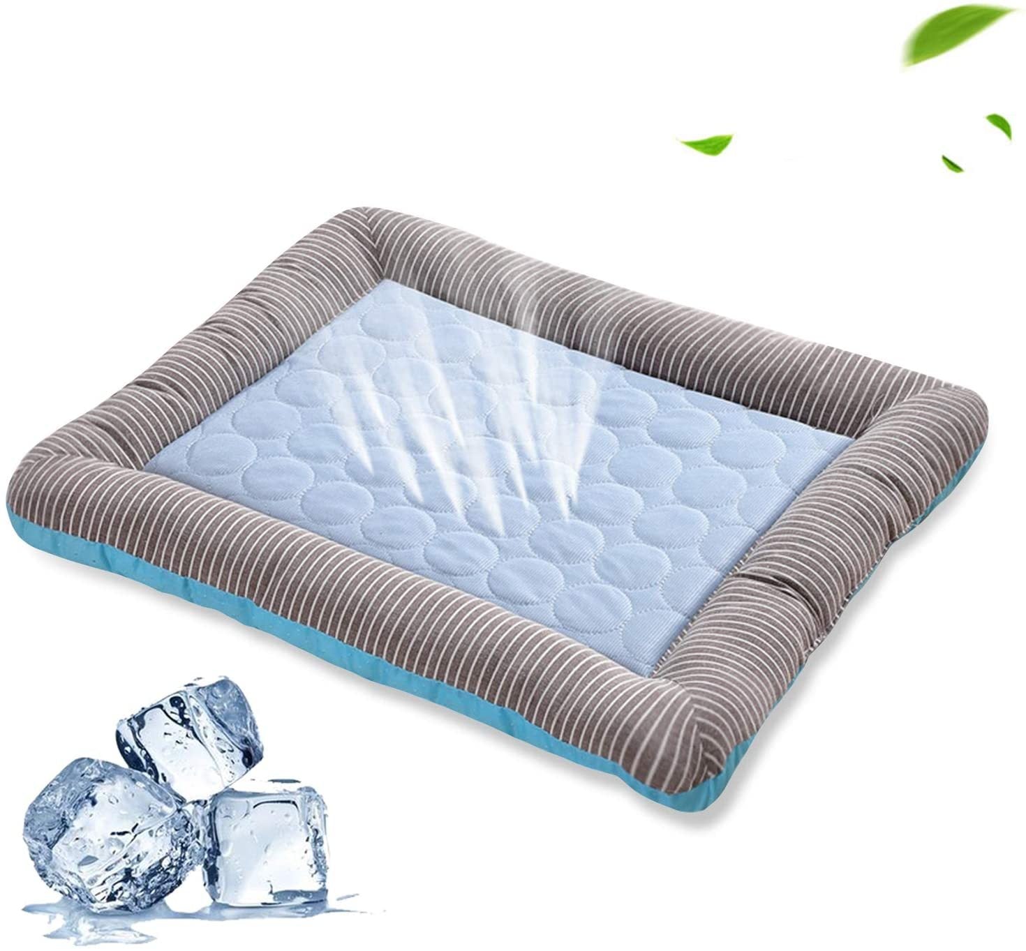 Pet Cooling Pad Bed For Dogs Cats Puppy Kitten Cool Mat Pet Blanket Ice Silk Material Soft For Summer Sleeping  Blue Breathable - Pimmbi
