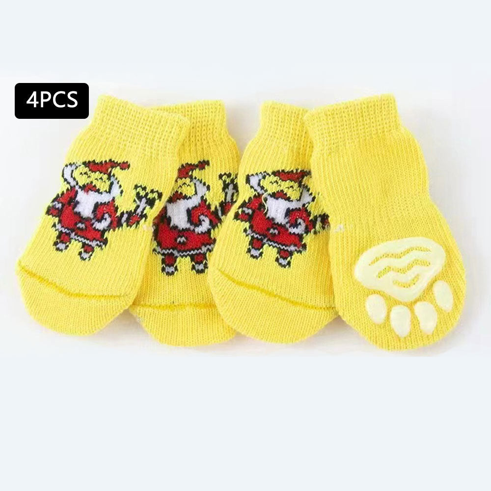 Christmas Pet Dog Socks Santa Claus Elk - Pimmbi